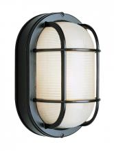  41005 BK - Aria 1-Light Caged Ribbed Glass Bulkhead Pocket Lantern